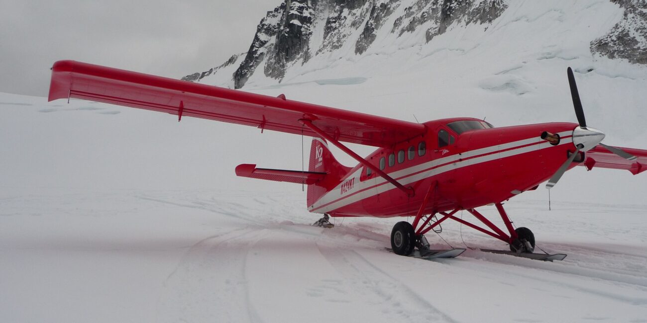 Alaska, Denali Mountain, Mount McKinley, Kleinflugzeug, Gletscher, Schnee, Berge, der Reisekoffer, reisen
