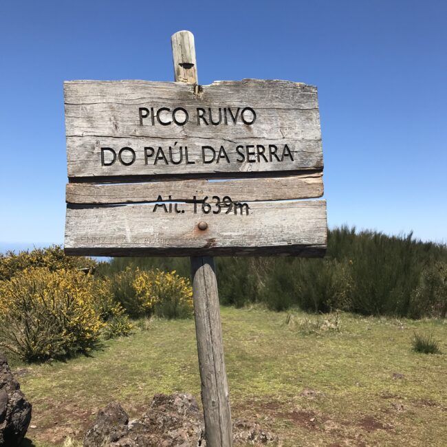 Madeira, Pico Ruivo do Paúl, Gipfel, Wanderung, Schild, Der Reisekoffer. reisen